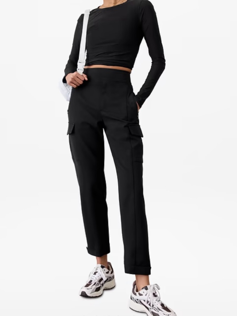 Like New Black Athleta Endless High Rise Cargo Pant, Size 6